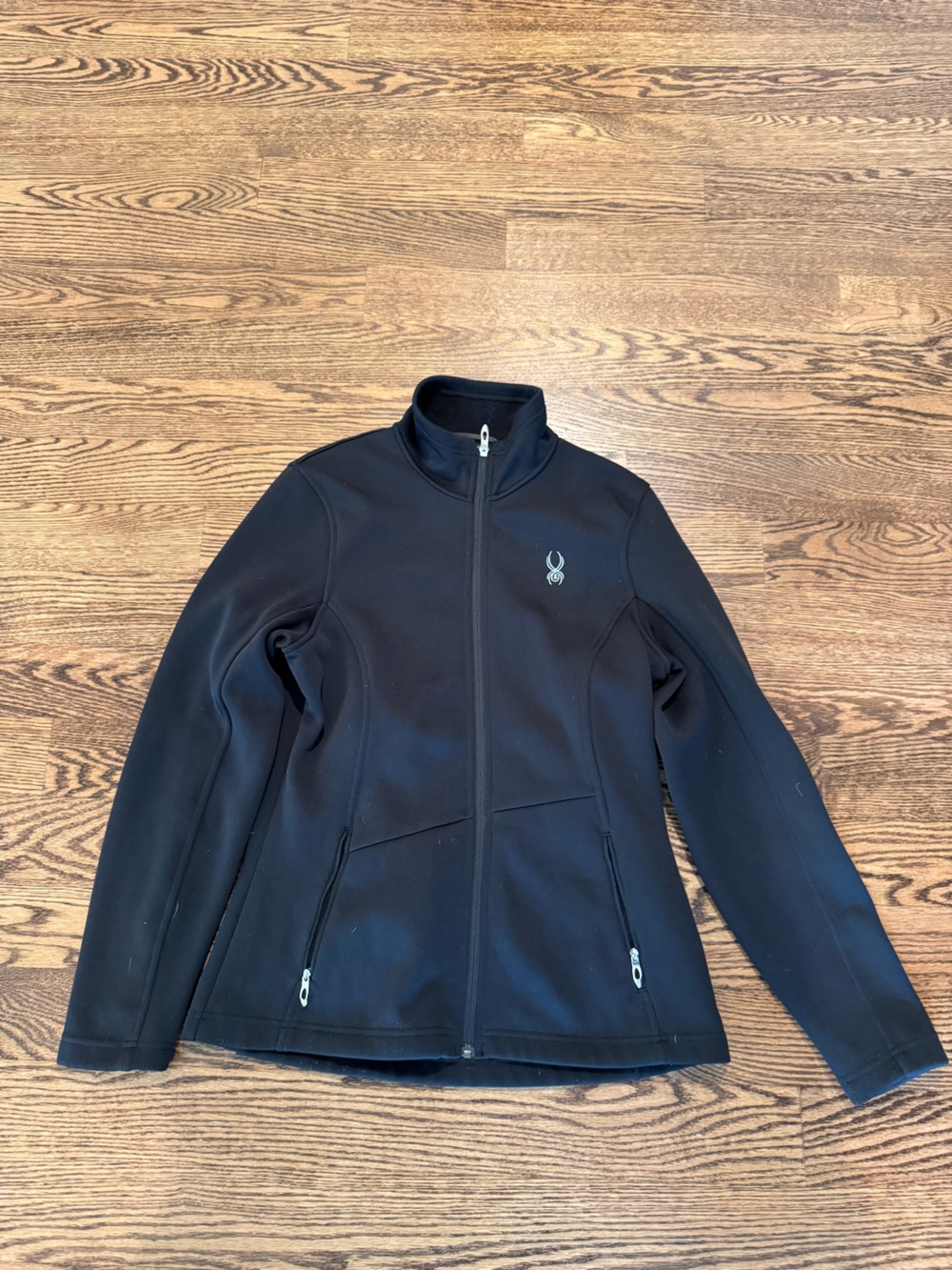 Spyder Womens Large Black Full Zip Core Sweater Jacket Fleece Ski Athletic